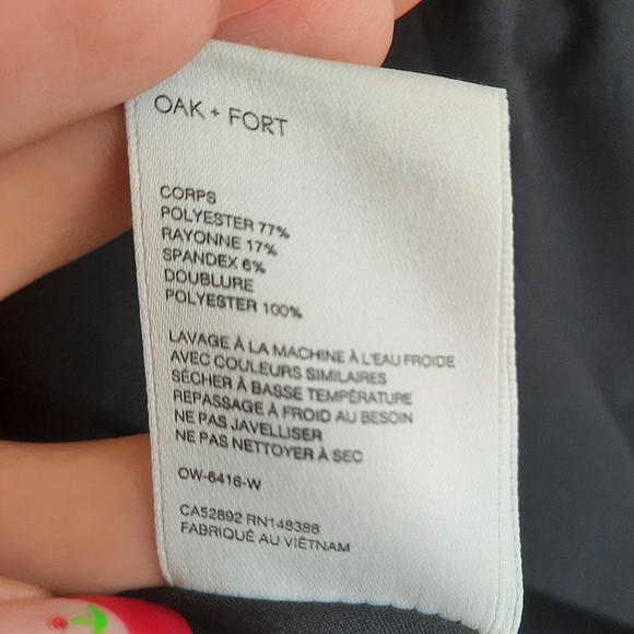 Oak + Fort Oversized Drawstring Waist Black Blazer Jacket - Picture 9 of 14